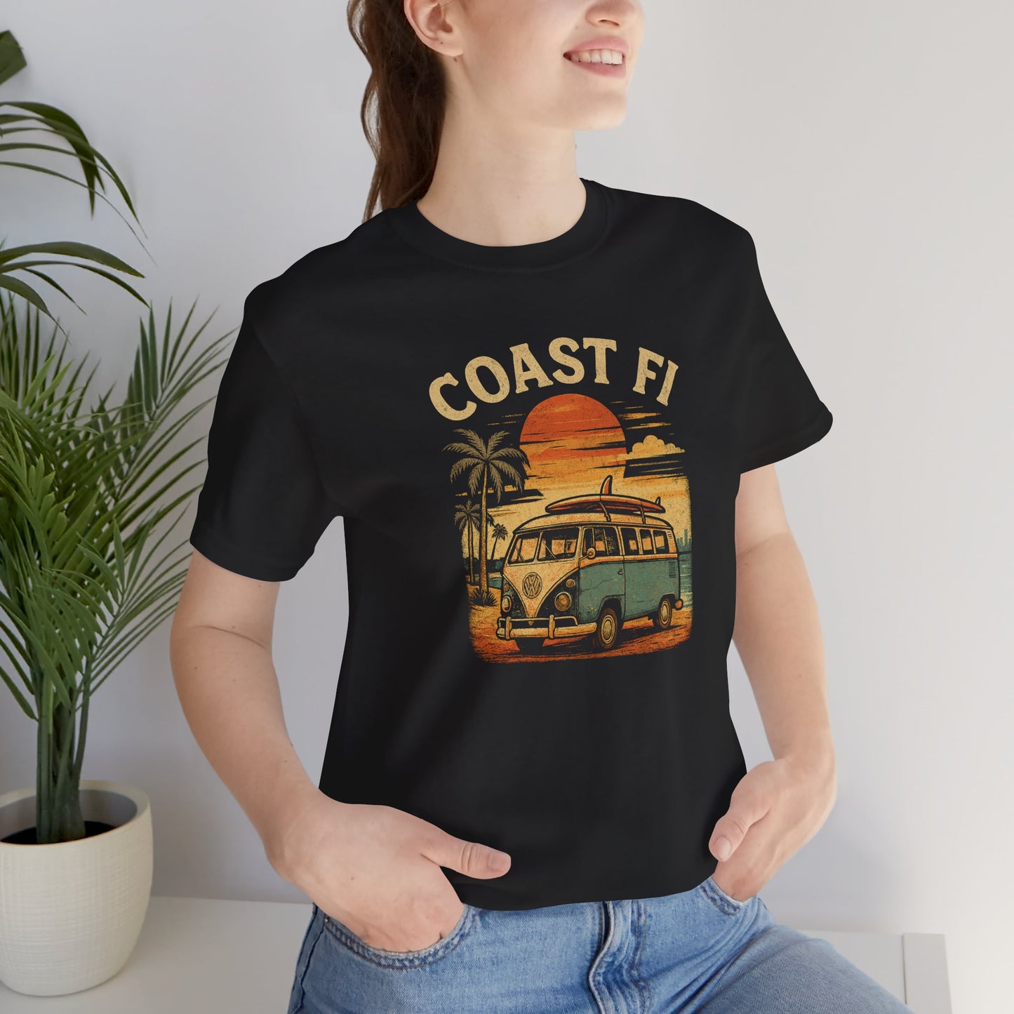 Coast Fi Retro Sunset Surf T‑Shirt