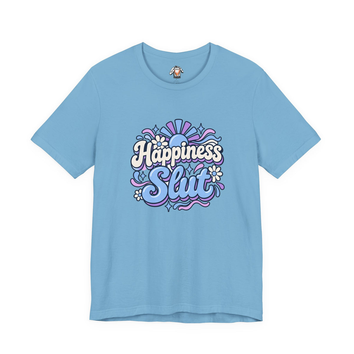 Happiness Slut Graphic Tee — Retro Pastel Positive Vibes T-Shirt